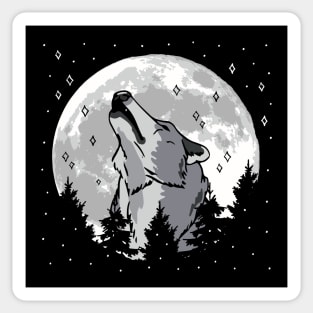 Howling Wolf Moon Sticker